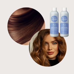 Bionic Color Hrfarve - 6/7 + 6/34 og 2 stk. 3% beize (brun chokolade med touch af gylden/kobber)