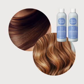 Bionic Color Hrfarve - 6/7 + 7/34 og 2 stk. 3% beize (brun-lys brun choko med gylden/kobber touch)