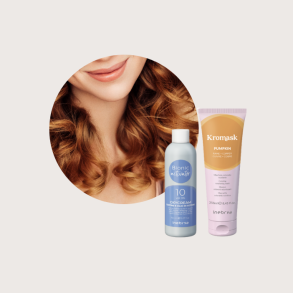 Bionic Color Hrfarve - 7/4 (lys brun kobber) og 3% beize + Inebrya Kromask - Pumpkin