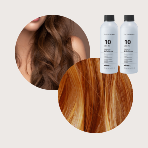 Flory Color H�rfarve - 7.7 + 7.43 og 2 stk. 3% beize (lys brun brun/kobber/gylden)