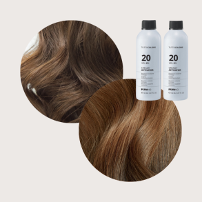 Flory Color H�rfarve - 77.0 + 6.13 og 2 stk. 6% (brun beige med ekstra st�rk d�kkeevne)