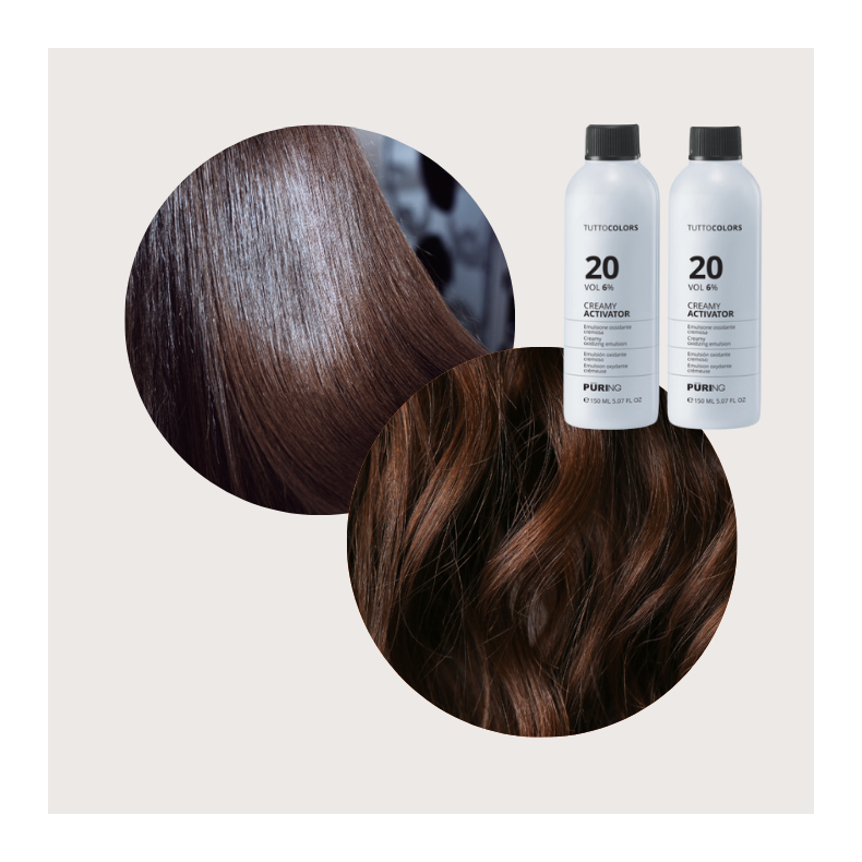 Inebrya Color Hrfarve - 5/00 + 5/9 og 2 stk. 6% beize (mrk brun chokoladebrun med strk dkkeevne)