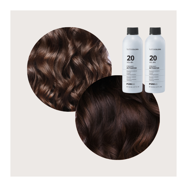 Inebrya Color - 6/00 + Flory Color - 4.7 og 2 stk. 6% beize (mrk brun med ekstra strk dkkeevne)